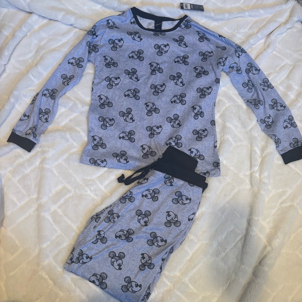 Women's Pajama Set - Disney Blue Mickey Mouse Soft & Very Comfy Size Small NWT